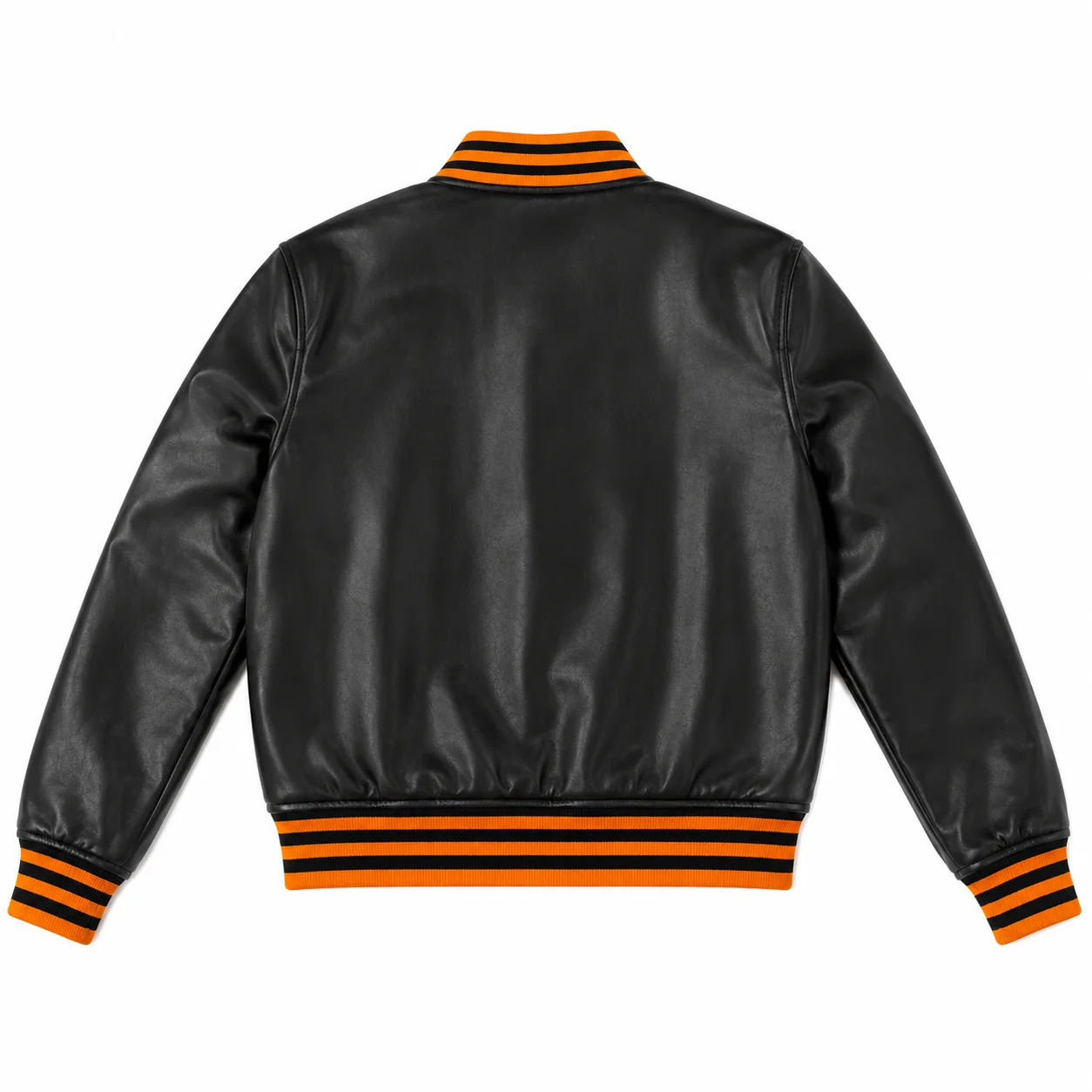 NY Knicks Cropped Leather Varsity Jacket