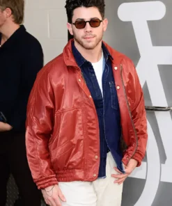 Nick Jonas NYC 2026 Red Bomber Jacket