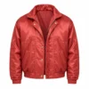 Nick Jonas NYC 2026 Red Bomber Jacket