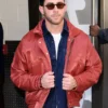 Nick Jonas NYC 2026 Red Bomber Jacket