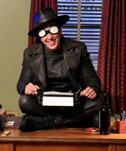 Nicolas Cage Spider Noir Brown Leather Coat