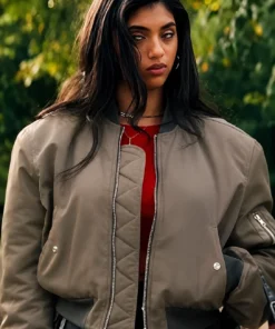 Not Suitable for Work Avantika Olive Bomber Jacket