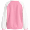 Elle 2026 Lexi Minetree PinkWhite Varsity Jacket