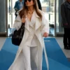 Office Romance 2026 Jennifer Lopez White Trench Coat