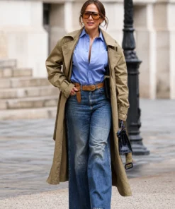 Paris 2026 Jennifer Lopez Beige Trench Coat
