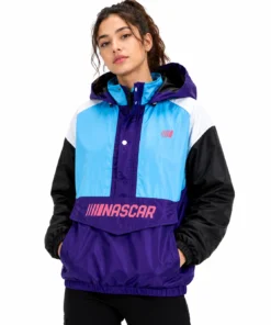 Retro NASCAR Ladies Hooded Windbreaker Jacket