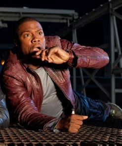 Ride Along Kevin Hart Maroon Leather Jacket