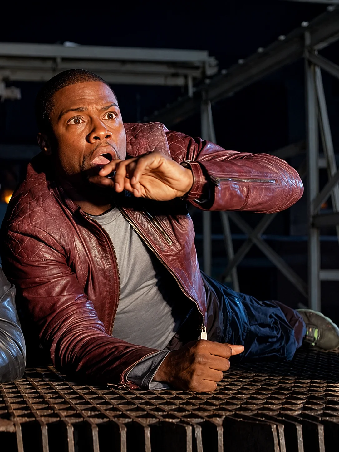 Ride Along Kevin Hart Maroon Leather Jacket