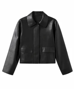 The Fortune 2026 Eleanor Tomlinson Collared Leather Jacket