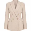 The Neighborhood S8 Beth Behrs Beige Striped Blazer