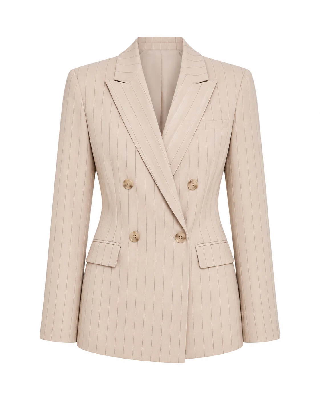 The Neighborhood S8 Beth Behrs Beige Striped Blazer