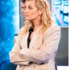 The Neighborhood S8 Beth Behrs Beige Striped Blazer