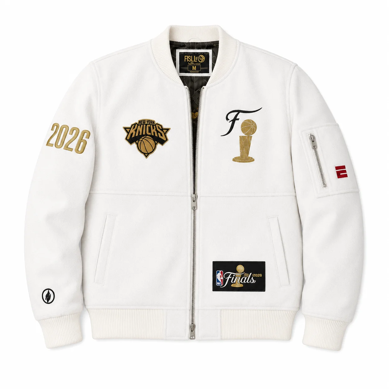 The View 2026 Sunny Hostin NBA Finals White Varsity Jacket