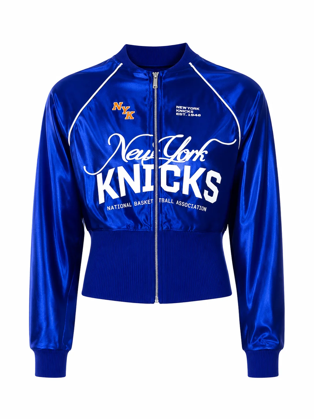 The View Sara Haines Knicks Crop Track Jacket