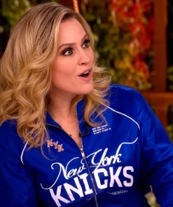 The View Sara Haines Knicks Crop Track Jacket