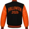 2026 Halloween Horror Jack-o-Lantern Black and Orange Varsity Jacket For Men & Women