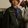 2026 Zendaya Black Biker Jacket