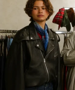 2026 Zendaya Black Biker Jacket