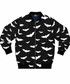 White Bats Black Bomber Jacket