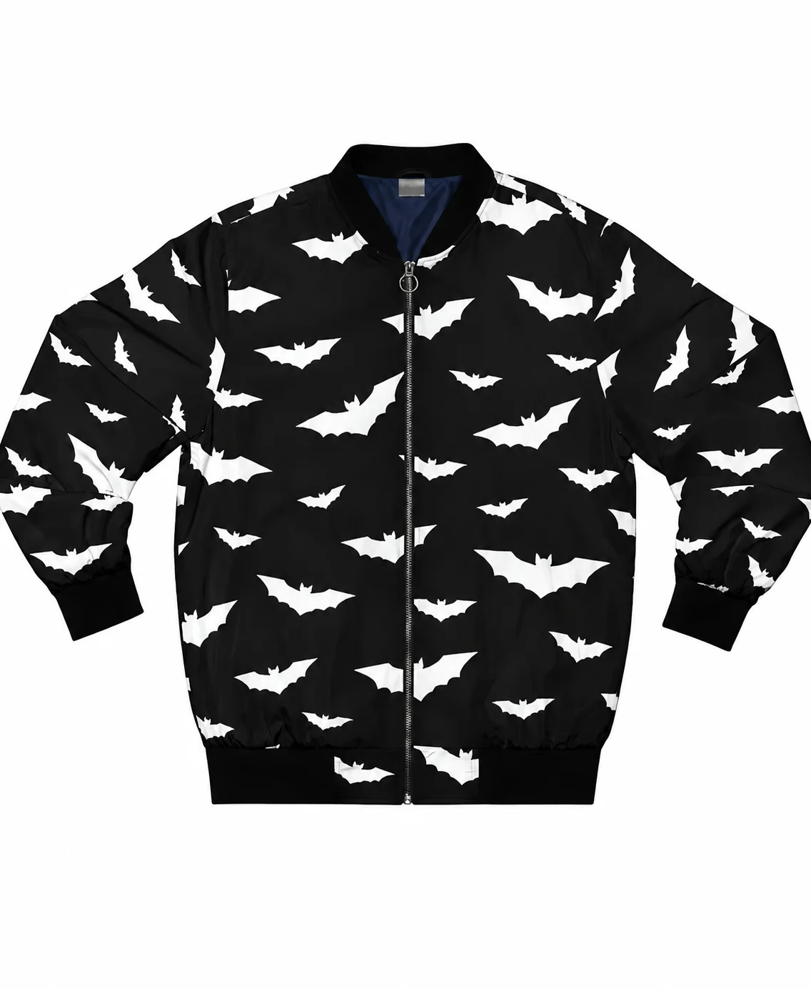 White Bats Black Bomber Jacket