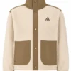 Adidas Beige and Brown Snap Front Sherpa Jacket For Men & Women