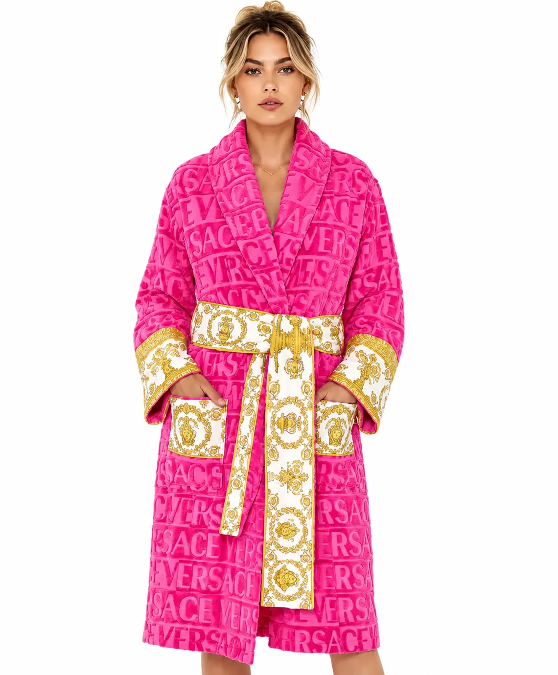 Baroque Bathrobe Women’s Pink Versace Robe