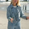 Battle On The Beach Sarah Baeumler Denim Trench Jacket