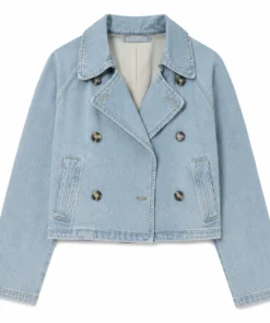Battle On The Beach Sarah Baeumler Denim Trench Jacket