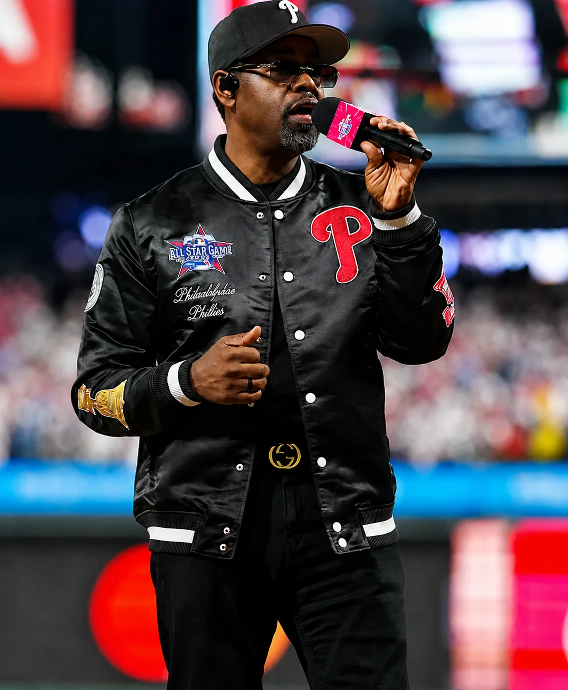 Boyz II Men MLB All Star Game 2026 Black Satin Jacket