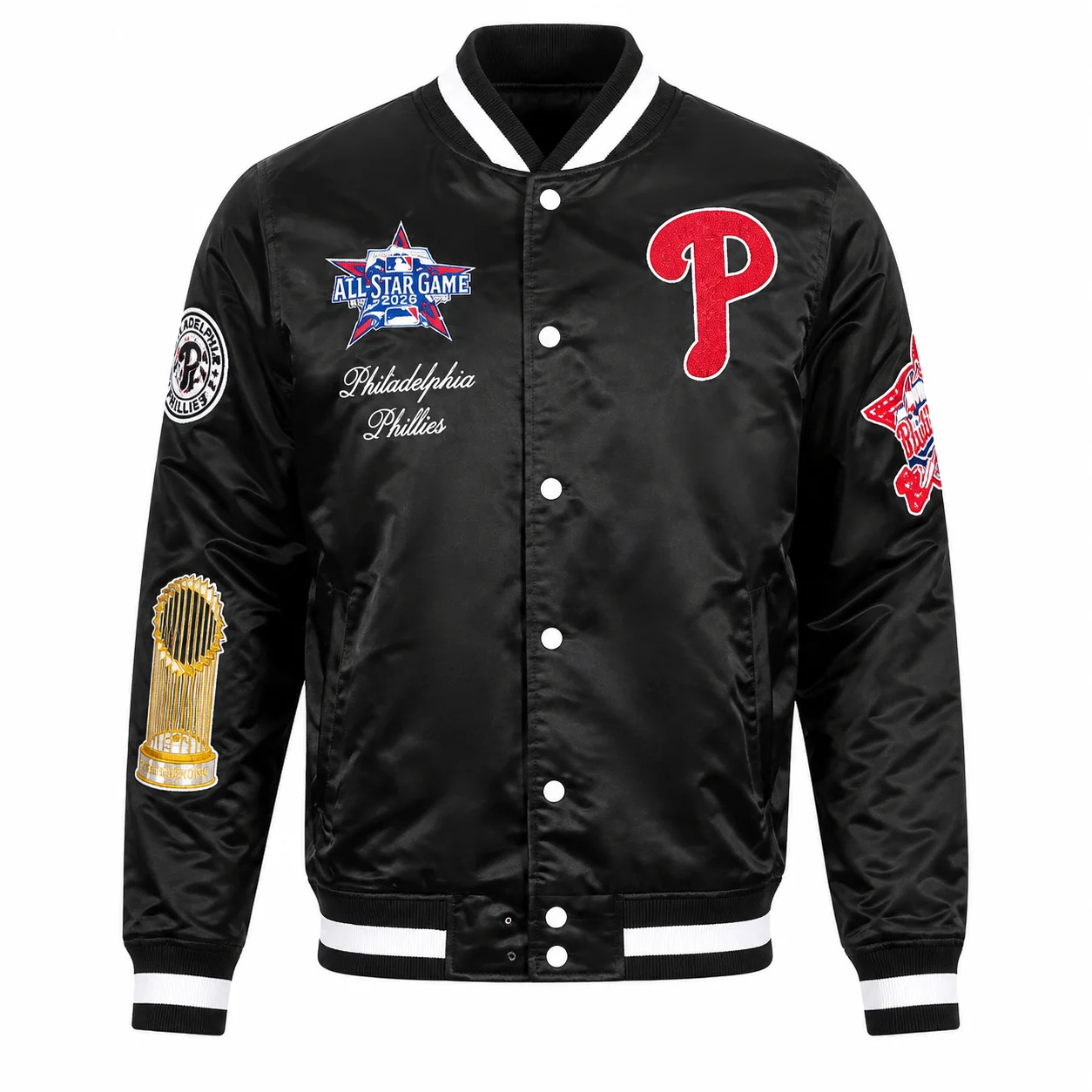 Boyz II Men MLB All Star Game 2026 Black Satin Jacket