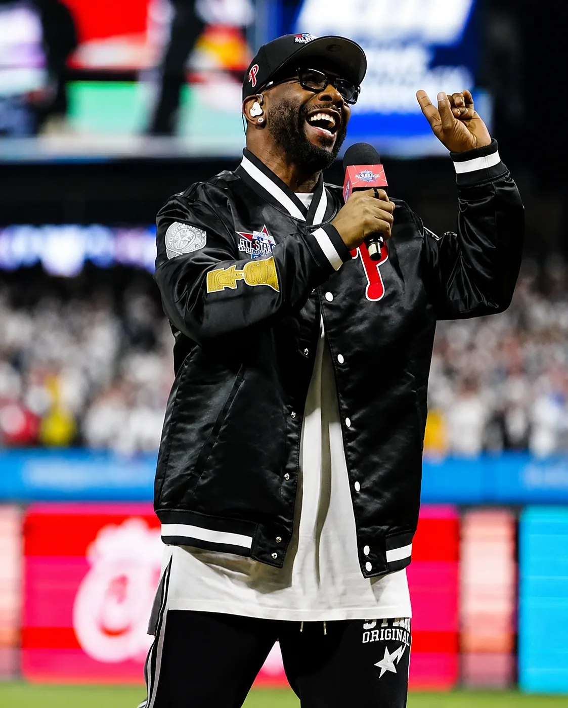 Boyz II Men MLB All Star Game 2026 Black Satin Jacket
