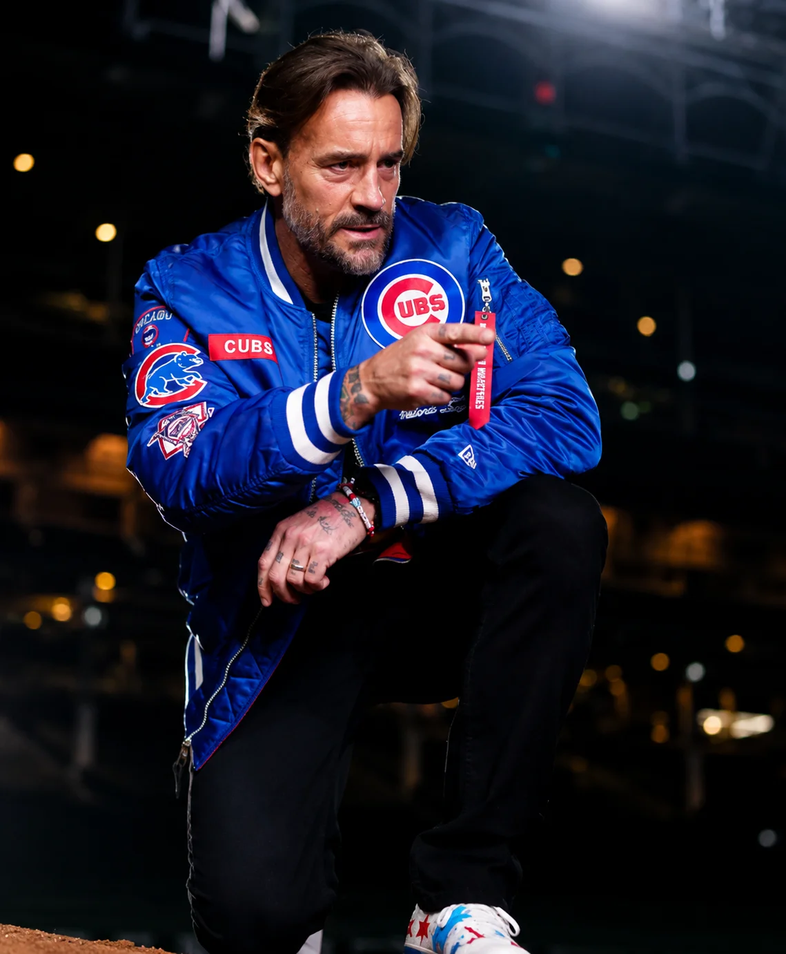 CM Punk Chicago Cubs Blue Jacket