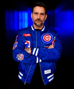 CM Punk Chicago Cubs Blue Jacket