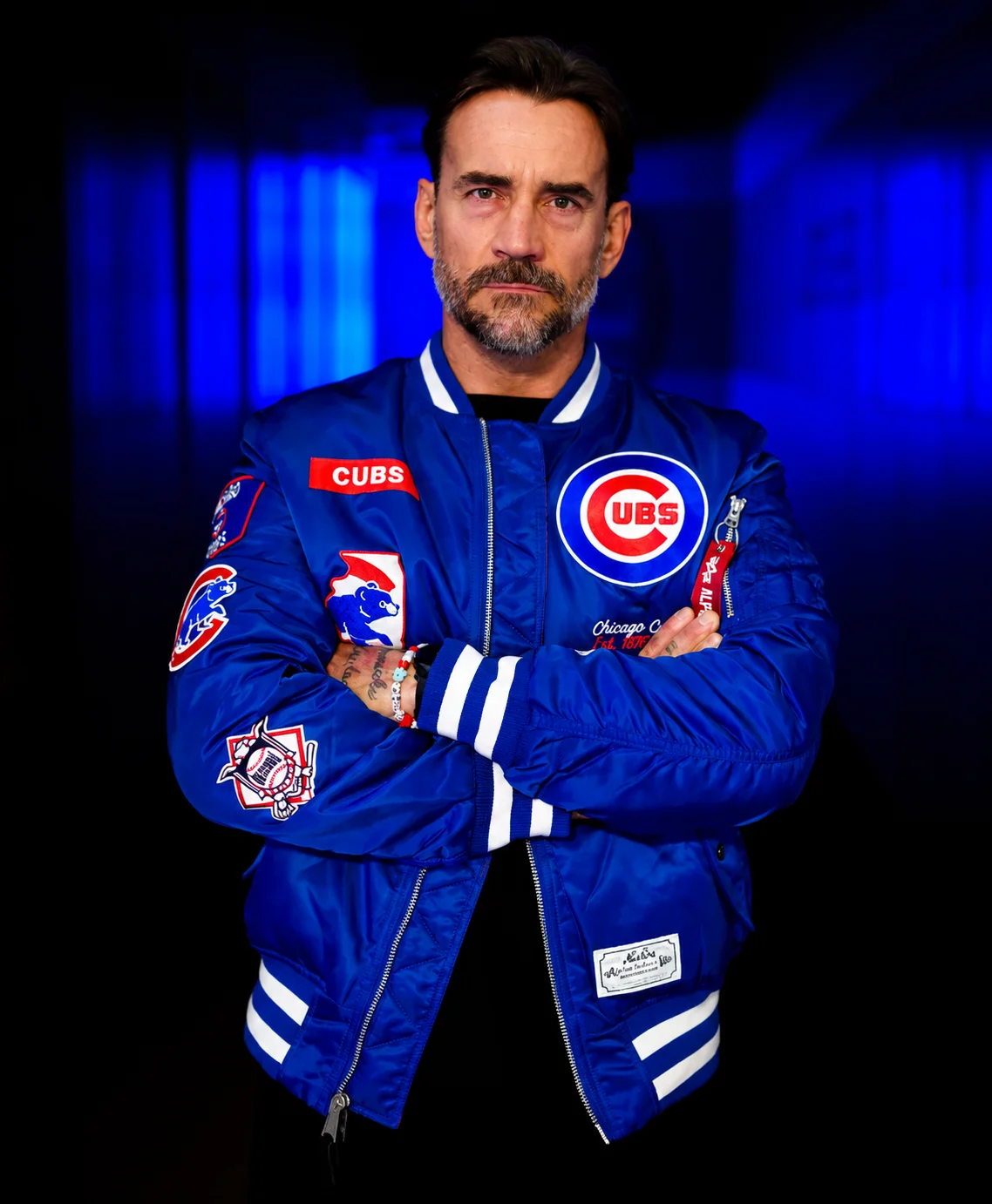 CM Punk Chicago Cubs Blue Jacket