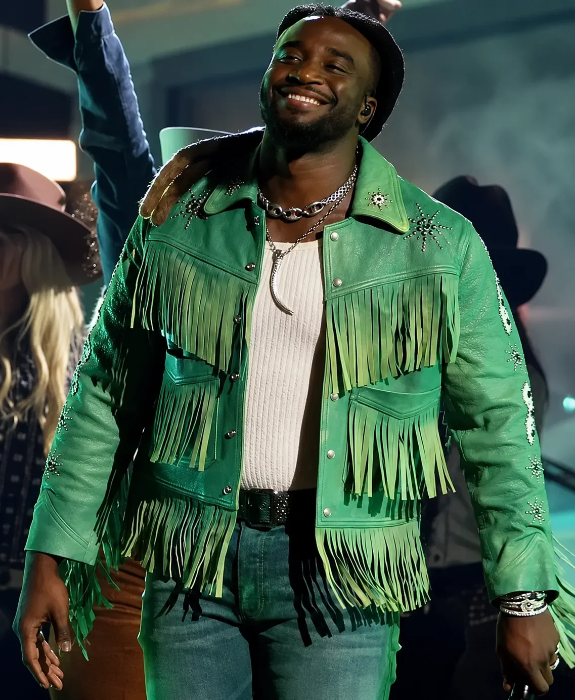 CMA Awards Shaboozey Green Fringe Jacket