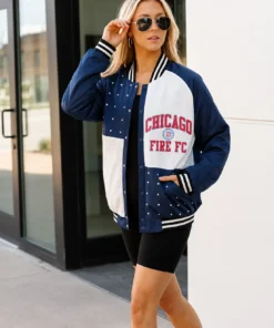 Chicago Fire FC Rhinestone Bomber Jacket