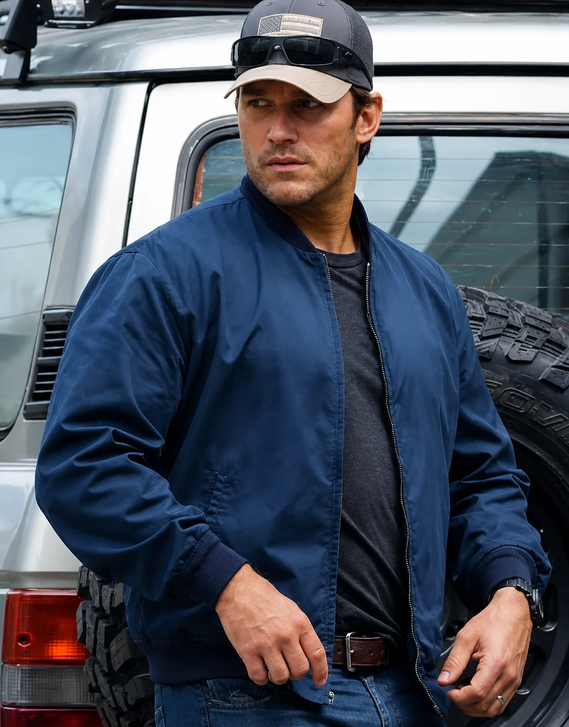 Chris Pratt The Terminal List Blue Bomber Jacket