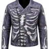 Cool Skeleton Purple Biker Jacket