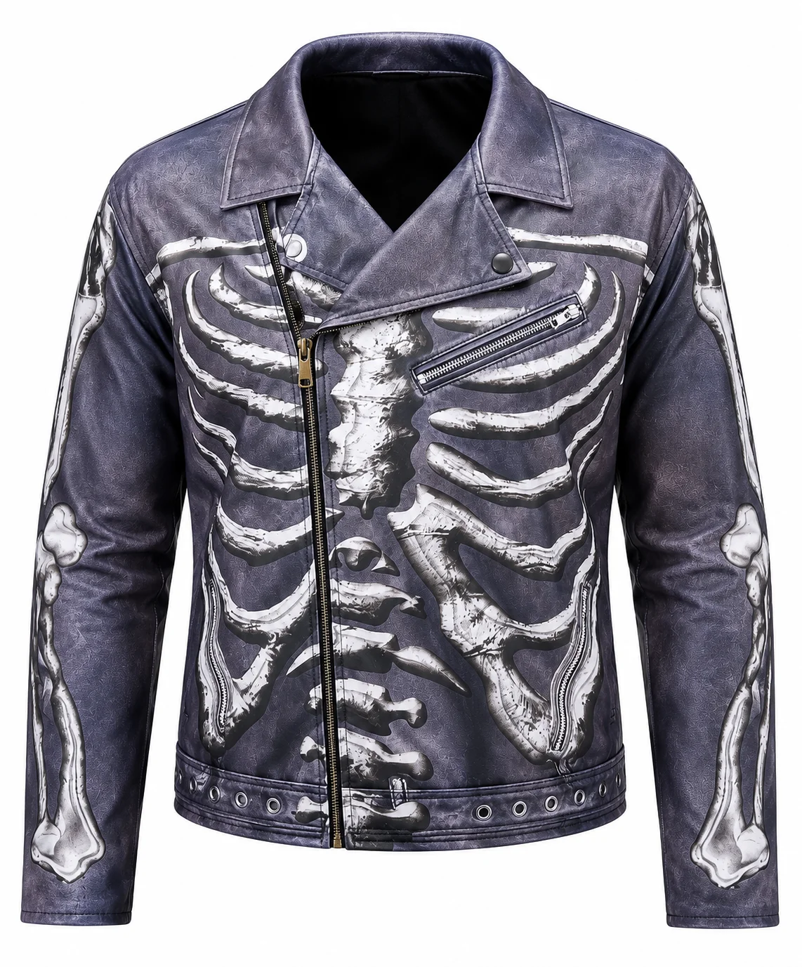 Cool Skeleton Purple Biker Jacket