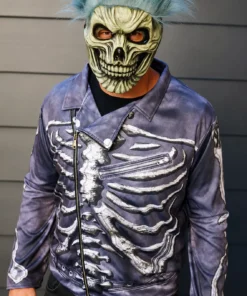 Cool Skeleton Purple Biker Jacket