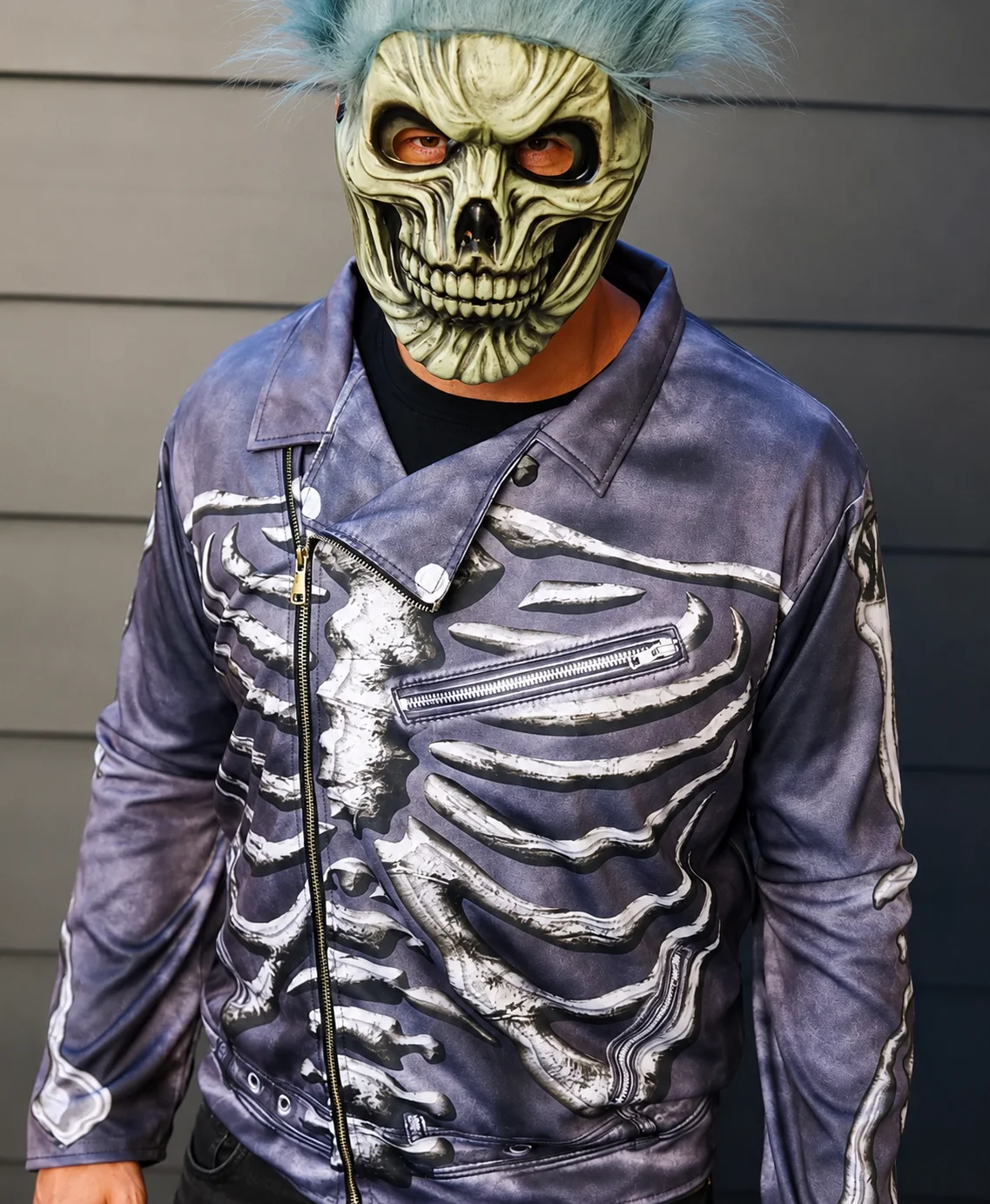 Cool Skeleton Purple Biker Jacket