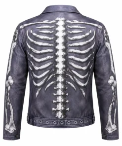 Cool Skeleton Purple Biker Jacket