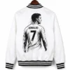 Cr7 White Bomber Jacket