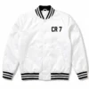 Cr7 White Bomber Jacket