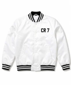 Cr7 White Bomber Jacket