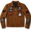 Creepy Trick or Treat Patch Suede Jacket