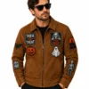 Creepy Trick or Treat Patch Suede Jacket