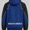 Deni Avdija Marty Supreme Made In America Blue and Black Hooded Jacket