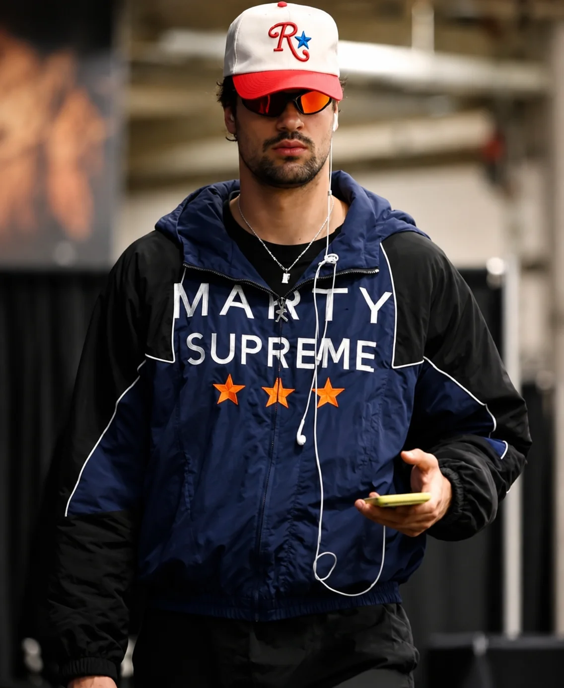 Deni Avdija Marty Supreme Made In America Blue and Black Hooded Jacket