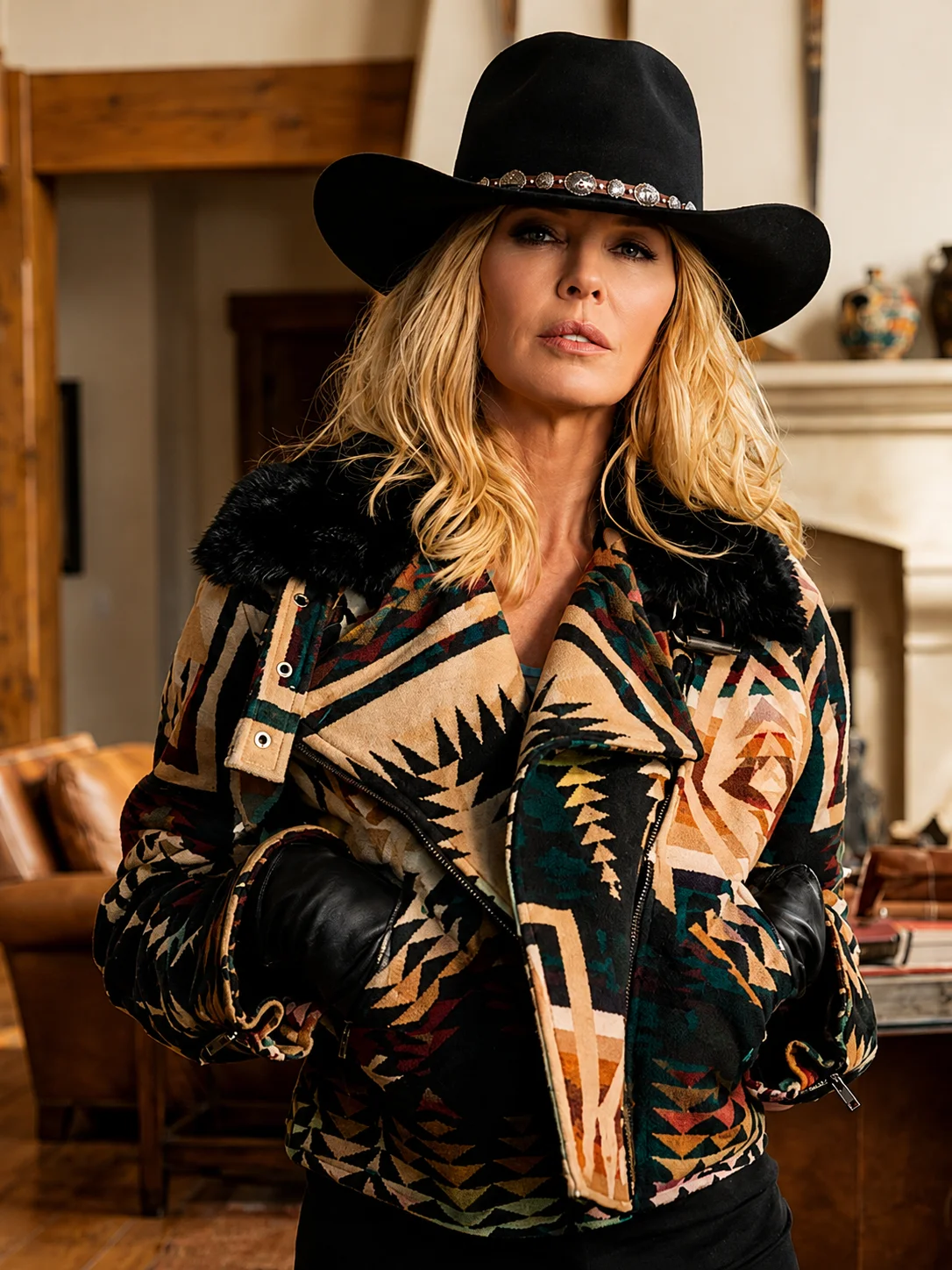 Dutton Ranch 2026 Beth Dutton Aztec Wool Jacket